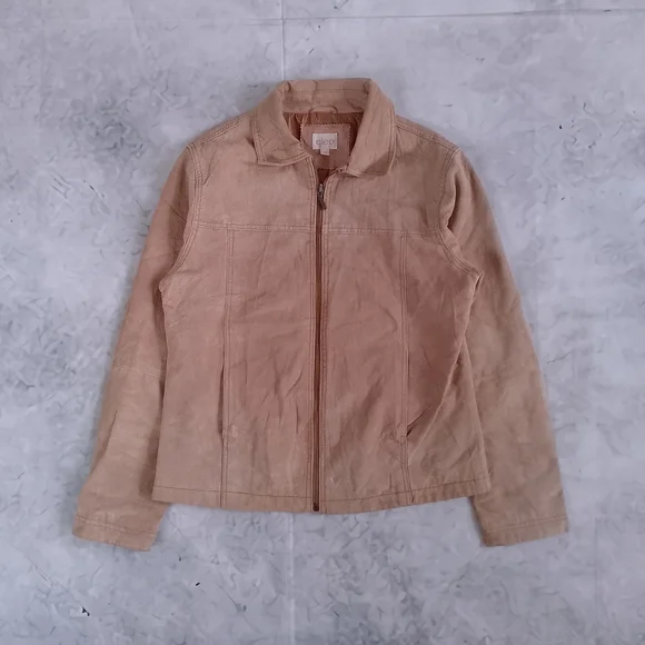 Suede Zip-Front Jacket in Tan Cleo Leather - Picture 4 of 10
